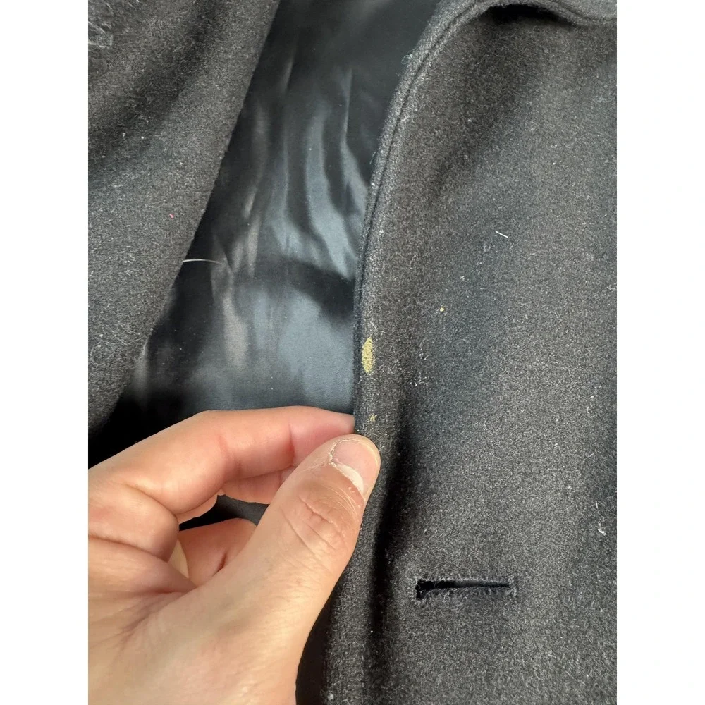 Kristen Blake Pea Coat Womens‎ 10 Black Wool Blend Double Breasted Winter Jacket